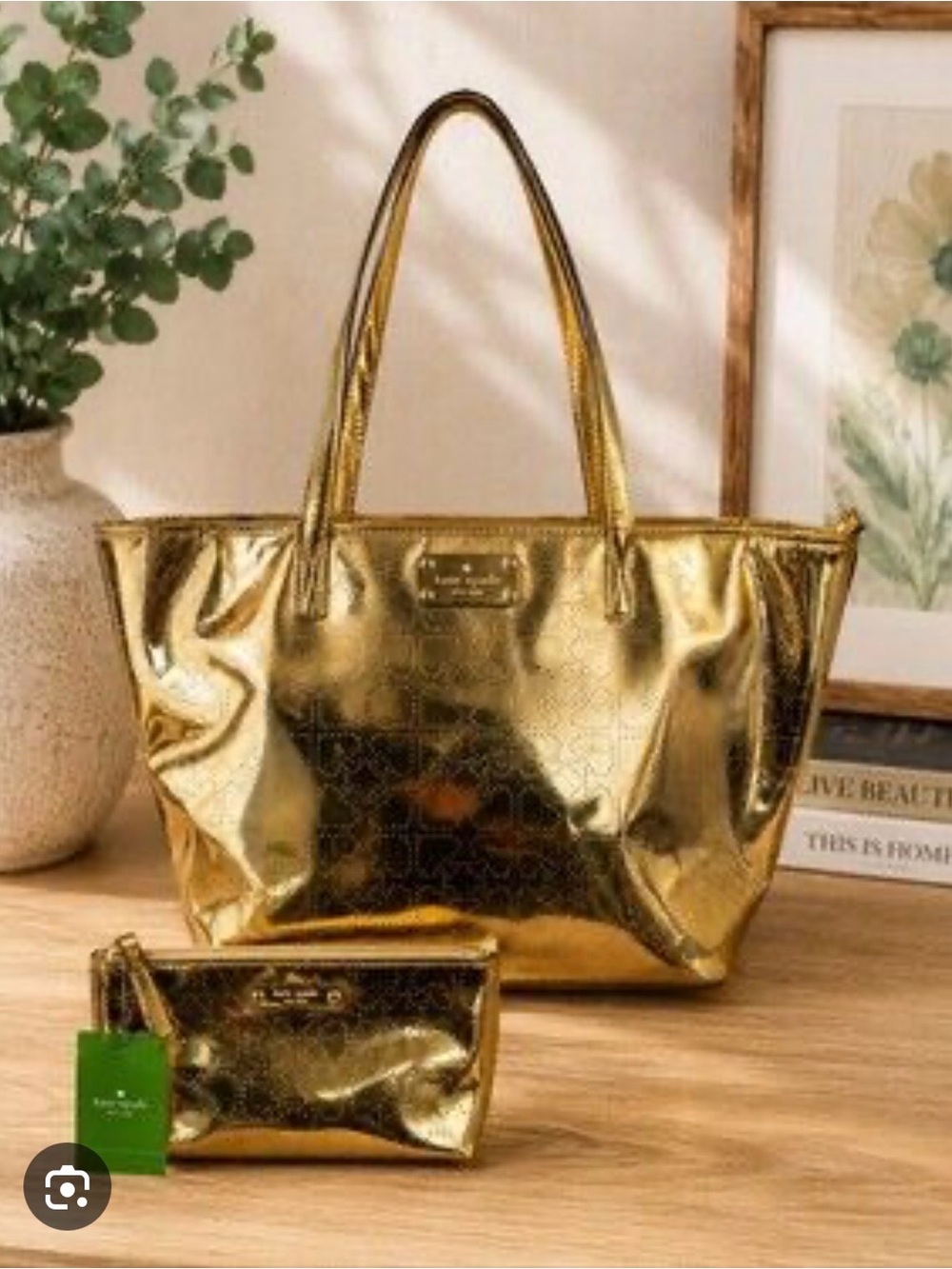 Kate Spade Metallic Gold Toiletry Case